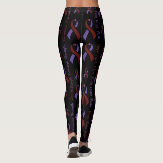 Paars/Maroon Hope Faith Sterke Courage.. Arachn Leggings (Achterkant)