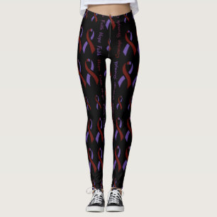 Paars/Maroon Hope Faith Sterke Courage.. Arachn Leggings