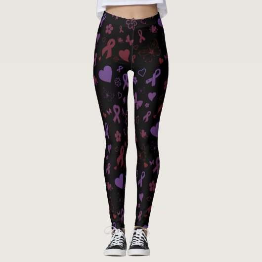 Paars/maroon Multi.. Arachnoiditis Leggings (Voorkant)