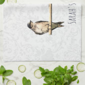  Paars Martin Douane Naam Bird Kitchen Towe Theedoek (Gevouwen)