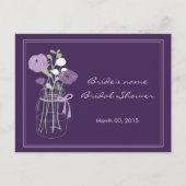 Paars Mason Jar Vrijgezellenfeest Advice Advieskaart (Voorkant)