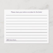 Paars Mason Jar Vrijgezellenfeest Advice Advieskaart (Achterkant)