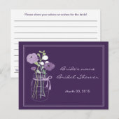 Paars Mason Jar Vrijgezellenfeest Advice Advieskaart (Voorkant / Achterkant)