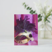 Paars Masquerade Masask Briefkaart (Staand voorkant)