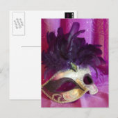 Paars Masquerade Masask Briefkaart (Voorkant / Achterkant)