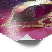 Paars Masquerade Masask Foto Afdruk (Hoek)