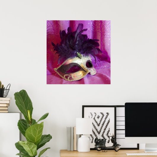Paars Masquerade Masask Poster (Thuiskantoor)