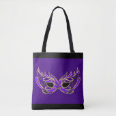 Paars Masquerade Masker Tote Bag (Voorkant)