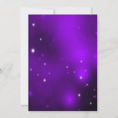 Paars Masquerade Quinceanera nodigt Kaart (Achterkant)