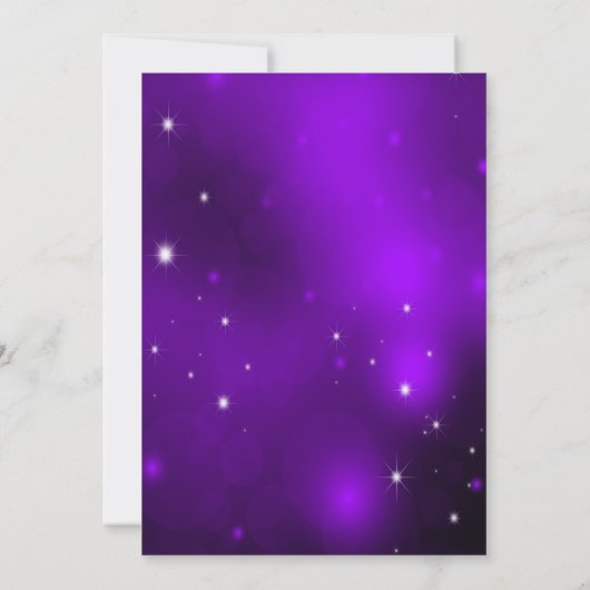 Paars Masquerade Quinceanera nodigt Kaart (Achterkant)