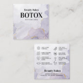 Paars Mauve Botox Aftercare Square Visitekaartje (Voorkant / Achterkant)