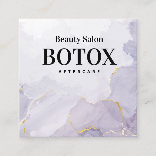 Paars Mauve Botox Aftercare Square Visitekaartje (Voorkant)