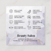 Paars Mauve Botox Aftercare Square Visitekaartje (Achterkant)