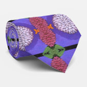 Paars Mauve en Groen Modern Ontwerp Stropdas (Opgerold)