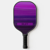 Paars Mauve Striped Add Name Monogram Team Pickleball Paddle (Voorkant)