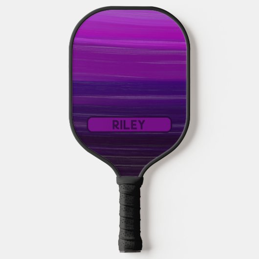 Paars Mauve Striped Add Name Monogram Team Pickleball Paddle (Voorkant)