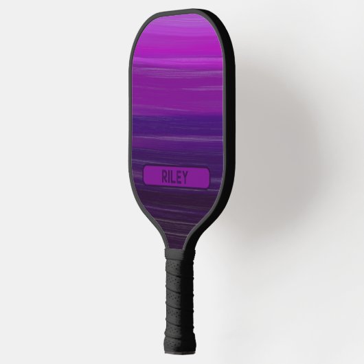 Paars Mauve Striped Add Name Monogram Team Pickleball Paddle (Links)