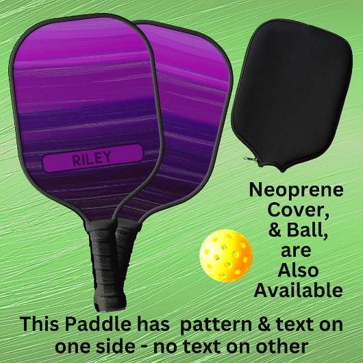 Paars Mauve Striped Add Name Monogram Team Pickleball Paddle