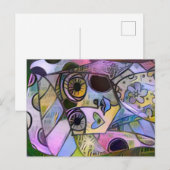 Paars meisje briefkaart 2 (Voorkant / Achterkant)