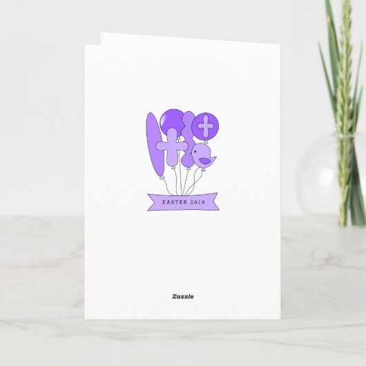 Paars Meisje Christelijke Pasen Feestdagen Kaart (Achterkant)