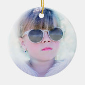 Paars meisje - Foto van de eerste Heilige Communie Keramisch Ornament (Voorkant)