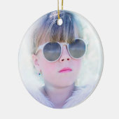 Paars meisje - Foto van de eerste Heilige Communie Keramisch Ornament (Links)