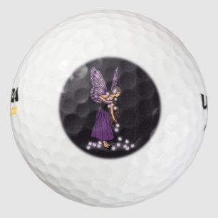 Paars meisje met gloeiende Star Flowers Golfballen