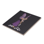 Paars meisje met gloeiende sterren Tegeltje (Zijkant)