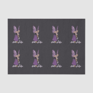  Paars meisje met gloeiende sterren Tissuepapier