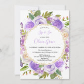 Paars meisje Sip en See, florale lavender lila Kaart (Voorkant)