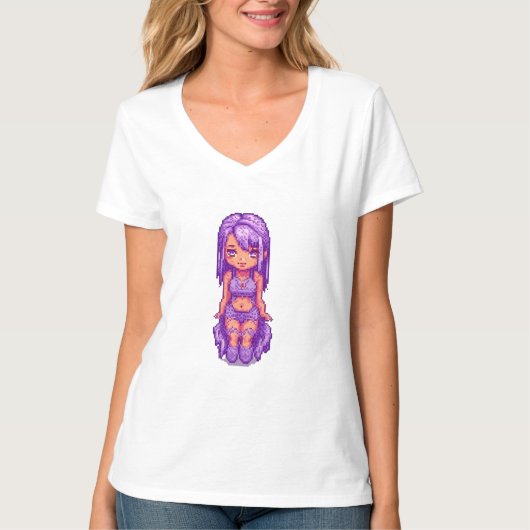 Paars meisje t-shirt (Voorkant)