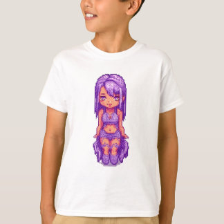 Paars meisje  t-shirt