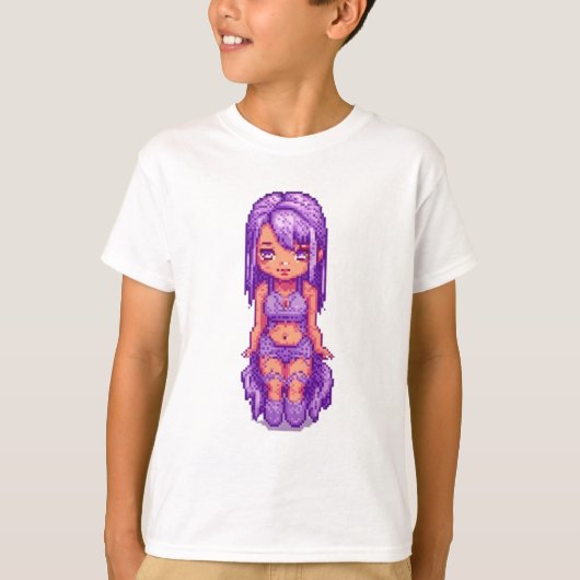 Paars meisje t-shirt (Voorkant)