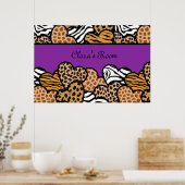 Paars Meisjesvingerafdrukken maken harten bekend m Poster (Keuken)