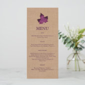 Paars menu van de Monogrammen van de Burlap (Staand voorkant)