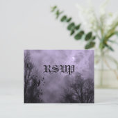 Paars met een aangepast RSVP-Briefkaart op basis v Uitnodiging Briefkaart (Staand voorkant)