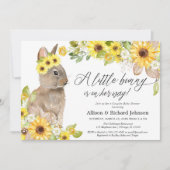 Paar's met een baby shower van geelzonnebloemen kaart (Voorkant)