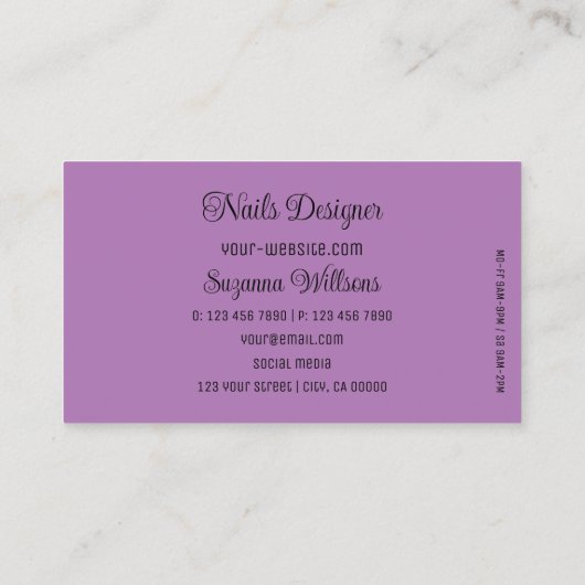 Paars met een prachtige Lila hartslag en een Monog Visitekaartje (Achterkant)