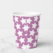 Paars met een White Stars Pattern-cups Papieren Bekers (Rechts)
