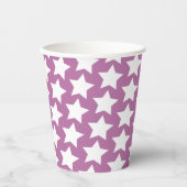 Paars met een White Stars Pattern-cups Papieren Bekers (Voorkant)