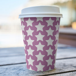 Paars met een White Stars Pattern-cups Papieren Bekers