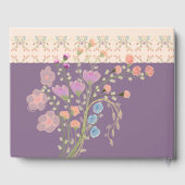 Paars met flora gepatterd gastenboek (Achterkant)