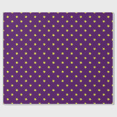 Paars met gele sterren cadeaupapier (Vlak)