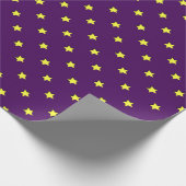 Paars met gele sterren cadeaupapier (Hoek)