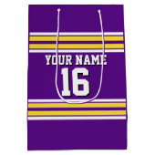 Paars met Gele Witte Stripes Team Jersey Medium Cadeauzakje (Achterkant)