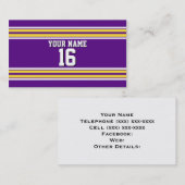 Paars met Gele Witte Stripes Team Jersey Visitekaartje (Voorkant / Achterkant)