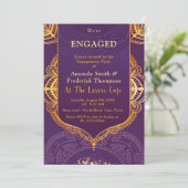 Paars met gouden Mandalas Kaart (Staand voorkant)