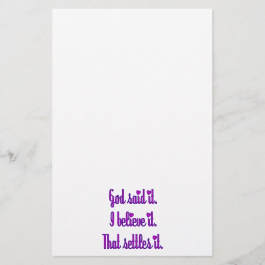 Paars met Harten God Zei Het Briefpapier (Voorkant)