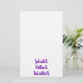 Paars met Harten God Zei Het Briefpapier (Staand voorkant)