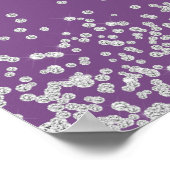 Paars met het Zilveren Glitter Weddenschap Poster (Hoek)